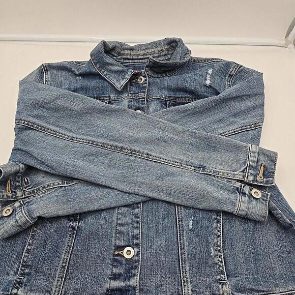 Tommy Hilfiger Classic VTG Trucker‎ Denim Jacket Y2K Blue XXL - Picture 11 of 14